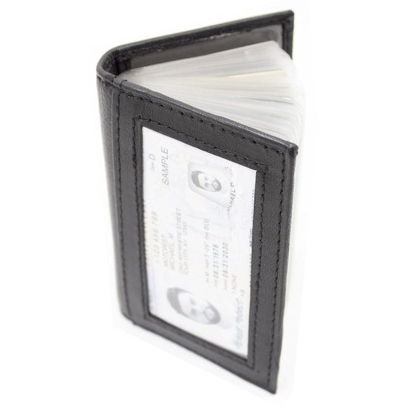 Men Genuine Leather Bifold Credit Card Holder with RFID Blocking - Picture 3 of 13